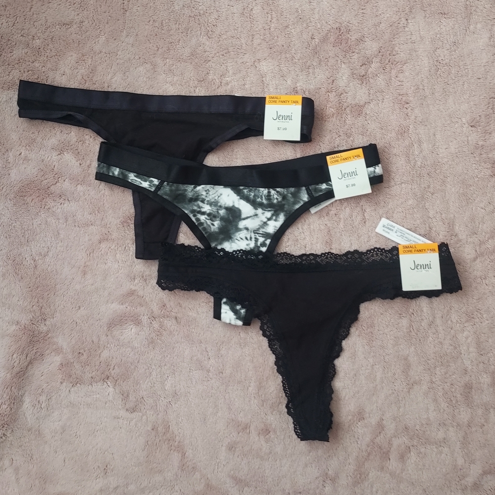 Jenni Black and Tie-Dye Lace Thong Set
